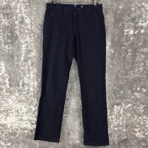 H&M Size 30R Casual Minimalist Straight Leg Pants Blue Button Zip Pocket